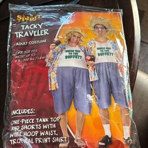 Spirit Tacky Tourist Tropical Print Costume with Blue Shorts